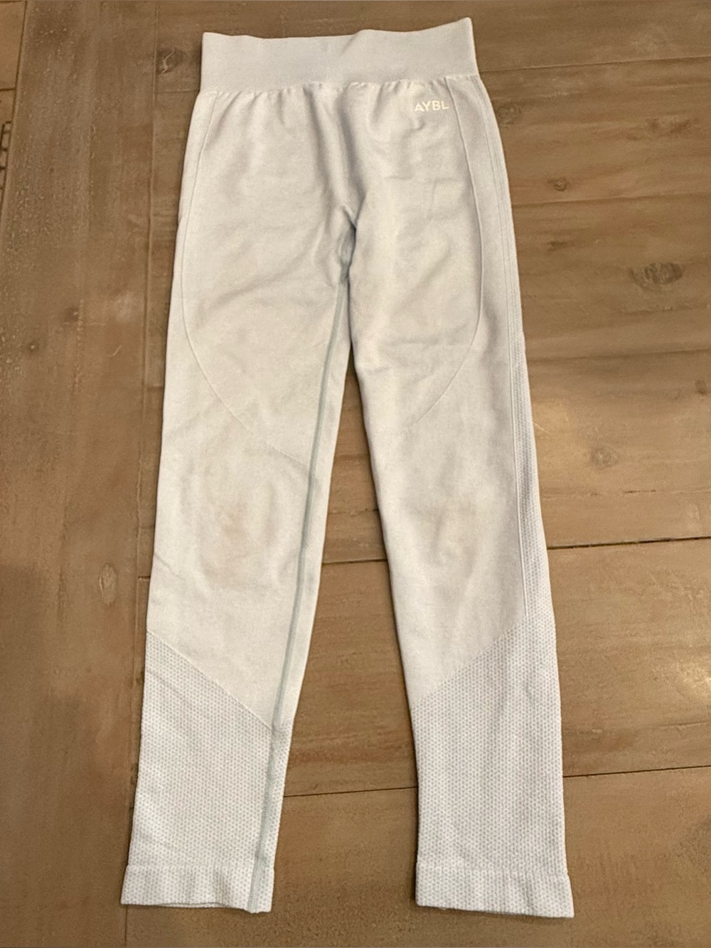 AYBL Women's Leggings Light Blue Sz S Workout Compression Gym Preowned